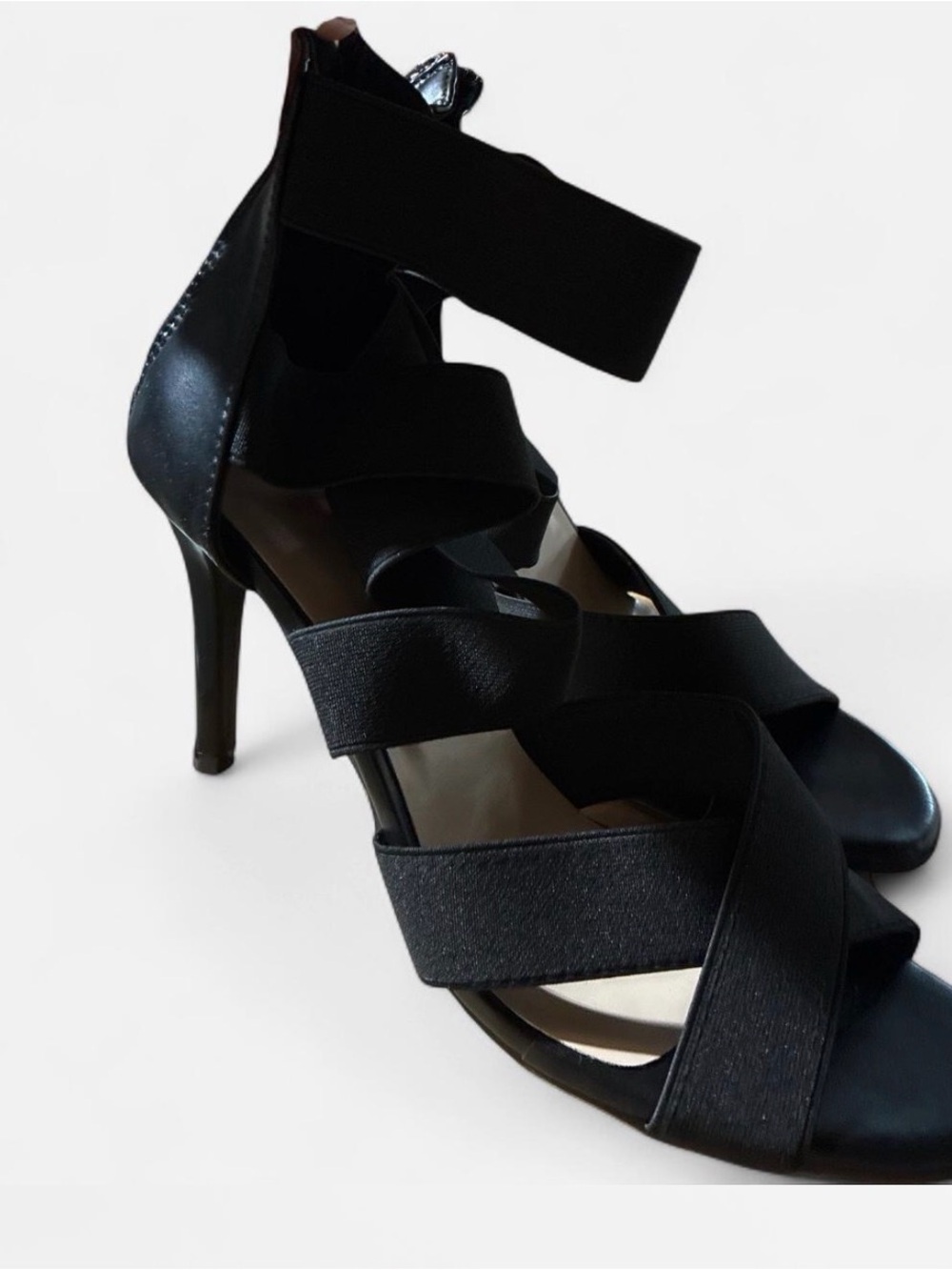 Strappy Black High Heel Sandals - Sleek Women's Evening Shoes